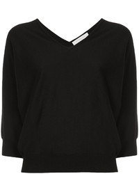schwarzer Pullover mit einem V-Ausschnitt von ESTNATION