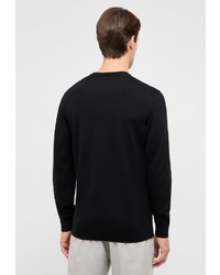 schwarzer Pullover mit einem V-Ausschnitt von Eterna