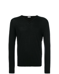 schwarzer Pullover mit einem V-Ausschnitt von Fashion Clinic Timeless