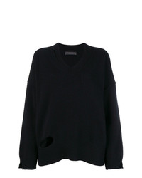 schwarzer Pullover mit einem V-Ausschnitt von Federica Tosi