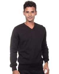 schwarzer Pullover mit einem V-Ausschnitt von FIOCEO