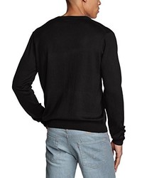 schwarzer Pullover mit einem V-Ausschnitt von Gant