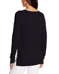 schwarzer Pullover mit einem V-Ausschnitt von Gestuz