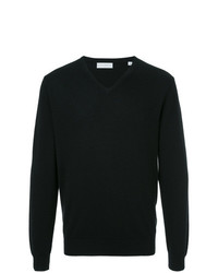 schwarzer Pullover mit einem V-Ausschnitt von Gieves & Hawkes