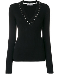 schwarzer Pullover mit einem V-Ausschnitt von Givenchy