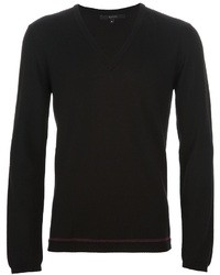 schwarzer Pullover mit einem V-Ausschnitt von Gucci