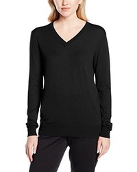 schwarzer Pullover mit einem V-Ausschnitt von Havren