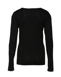 schwarzer Pullover mit einem V-Ausschnitt von Ichi