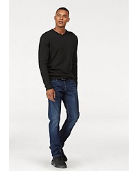 schwarzer Pullover mit einem V-Ausschnitt von Jack & Jones