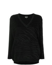 schwarzer Pullover mit einem V-Ausschnitt von Just Cavalli