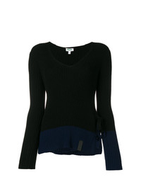 schwarzer Pullover mit einem V-Ausschnitt von Kenzo