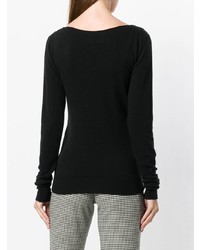 schwarzer Pullover mit einem V-Ausschnitt von Fine Edge
