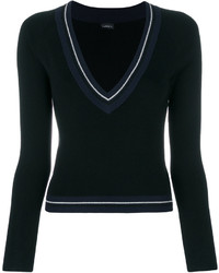 schwarzer Pullover mit einem V-Ausschnitt von La Perla