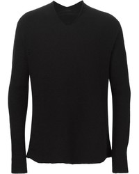 schwarzer Pullover mit einem V-Ausschnitt von Label Under Construction