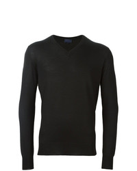 schwarzer Pullover mit einem V-Ausschnitt von Lanvin