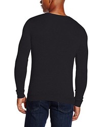 schwarzer Pullover mit einem V-Ausschnitt von Lee