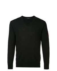schwarzer Pullover mit einem V-Ausschnitt von Loveless