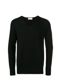 schwarzer Pullover mit einem V-Ausschnitt von Ma'ry'ya