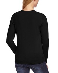 schwarzer Pullover mit einem V-Ausschnitt von Maerz