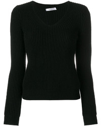 schwarzer Pullover mit einem V-Ausschnitt von Max Mara