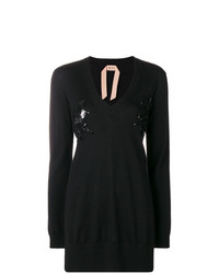 schwarzer Pullover mit einem V-Ausschnitt von N°21