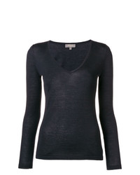 schwarzer Pullover mit einem V-Ausschnitt von N.Peal
