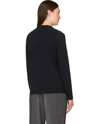 schwarzer Pullover mit einem V-Ausschnitt von Marc by Marc Jacobs