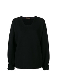 schwarzer Pullover mit einem V-Ausschnitt von Nehera