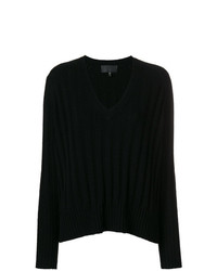 schwarzer Pullover mit einem V-Ausschnitt von Nili Lotan