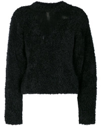 schwarzer Pullover mit einem V-Ausschnitt von Off-White