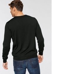 schwarzer Pullover mit einem V-Ausschnitt von Olymp