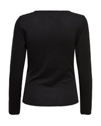 schwarzer Pullover mit einem V-Ausschnitt von Only