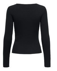 schwarzer Pullover mit einem V-Ausschnitt von Only