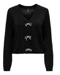 schwarzer Pullover mit einem V-Ausschnitt von Only