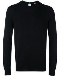 schwarzer Pullover mit einem V-Ausschnitt von Paul Smith