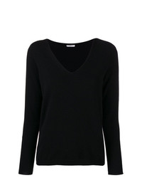 schwarzer Pullover mit einem V-Ausschnitt von Peserico