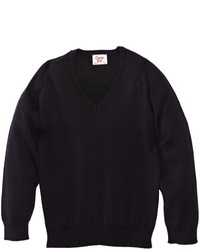 schwarzer Pullover mit einem V-Ausschnitt