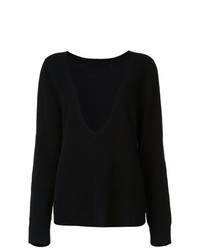 schwarzer Pullover mit einem V-Ausschnitt von RtA