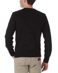 schwarzer Pullover mit einem V-Ausschnitt von Schott NYC