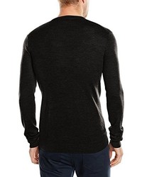 schwarzer Pullover mit einem V-Ausschnitt von Selected Homme