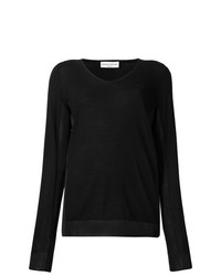 schwarzer Pullover mit einem V-Ausschnitt von Sonia Rykiel