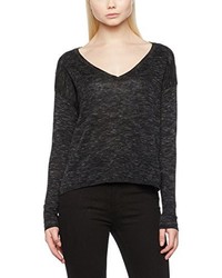 schwarzer Pullover mit einem V-Ausschnitt von SPRINGFIELD