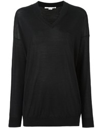 schwarzer Pullover mit einem V-Ausschnitt von Stella McCartney
