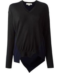 schwarzer Pullover mit einem V-Ausschnitt von Stella McCartney