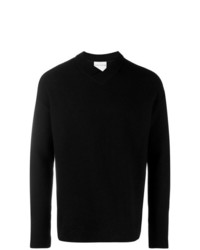 schwarzer Pullover mit einem V-Ausschnitt von Stephan Schneider