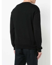 schwarzer Pullover mit einem V-Ausschnitt von Moschino