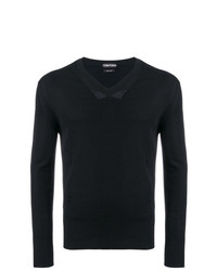 schwarzer Pullover mit einem V-Ausschnitt von Tom Ford