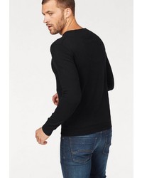 schwarzer Pullover mit einem V-Ausschnitt von Tommy Jeans