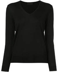 schwarzer Pullover mit einem V-Ausschnitt von TOMORROWLAND