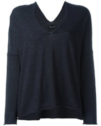 schwarzer Pullover mit einem V-Ausschnitt von Twin-Set
